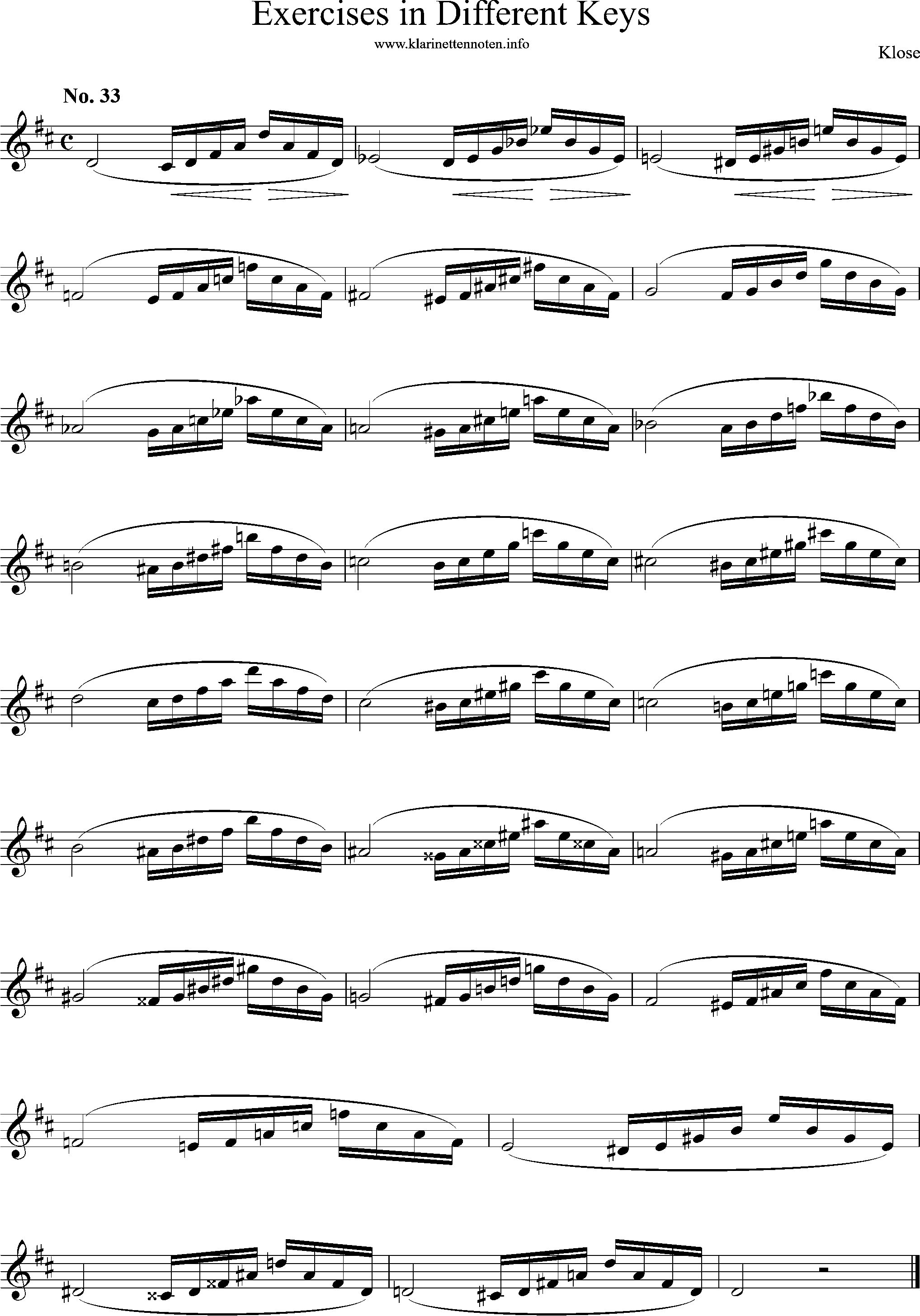 Exercises in Differewnt Keys, klose, No-33